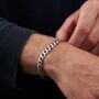 Men's Silver Flat Curb Chain Bracelet, thumbnail 1 of 4
