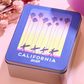 Personalised Palm Tree Travel Tin Holiday Gift, 2 of 3
