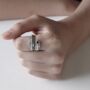 Sterling Silver Chunky Feather Adjustable Ring, thumbnail 1 of 6