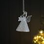 Glass Mottled Skirt Angel Hanging Christmas Decoration, thumbnail 1 of 2