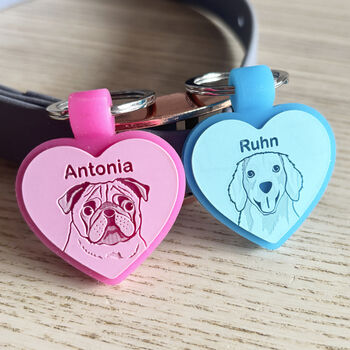 Heart Pastel Silicone Silent Dog ID Tag Personalised, 7 of 12