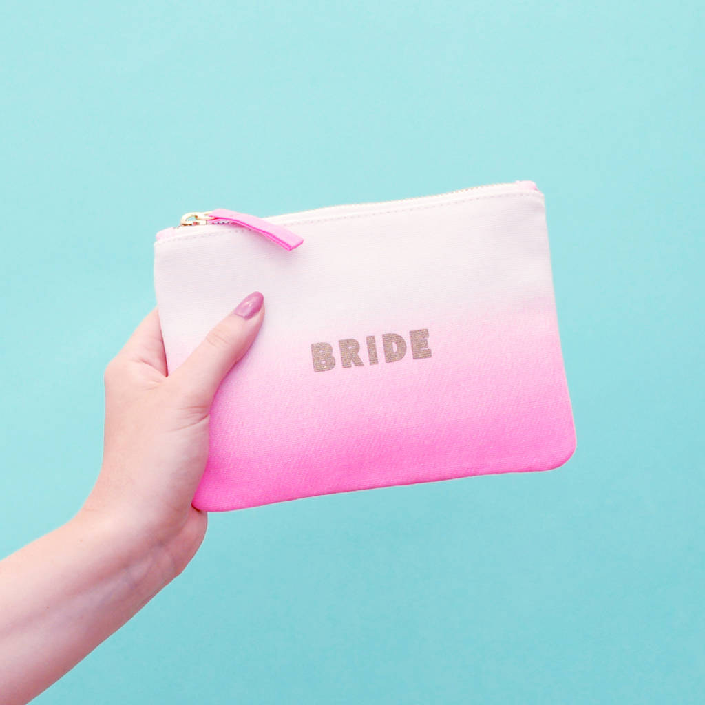 Bride Ombre Wedding Pouch, 1 of 6