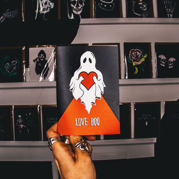 Love Boo Gothic Ghost Valentines Card, 3 of 7