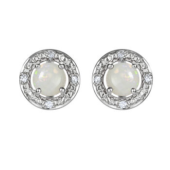 Sterling Silver Birthstone And Diamond Halo Earrings, 11 of 12