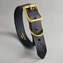 Luxury Leather Dog Collar And Matching Lead Set Dark Blue, thumbnail 3 of 11