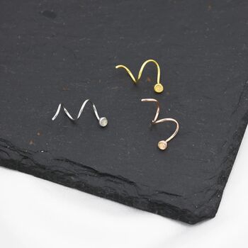 Double Spiral Opal Earring In Sterling Silver, 2 of 11