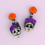 Candy Skull Drop Earrings Artists Couple, thumbnail 3 of 7