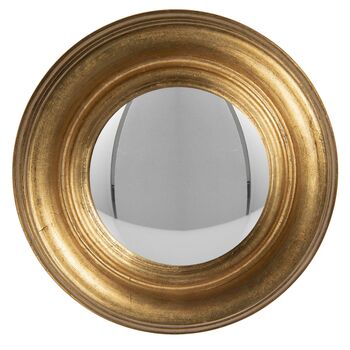 24cm Gold Convex Wall Mirror Porthole Fisheye Design, 6 of 6