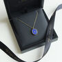 18ct Gold Plated Oval Locket W Blue Lapis And Cz Stone, thumbnail 3 of 7