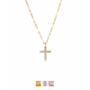 Cross Necklace Rose Or Gold Plated 925 Silver, thumbnail 1 of 7