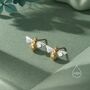 Sterling Silver Bumble Bee Stud Earrings, thumbnail 4 of 11