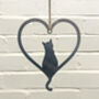 Cat Silhouette Steel Heart, thumbnail 4 of 5