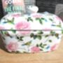 Lidded Butterdish In Exotic Bird Of Paradise Design, thumbnail 10 of 12