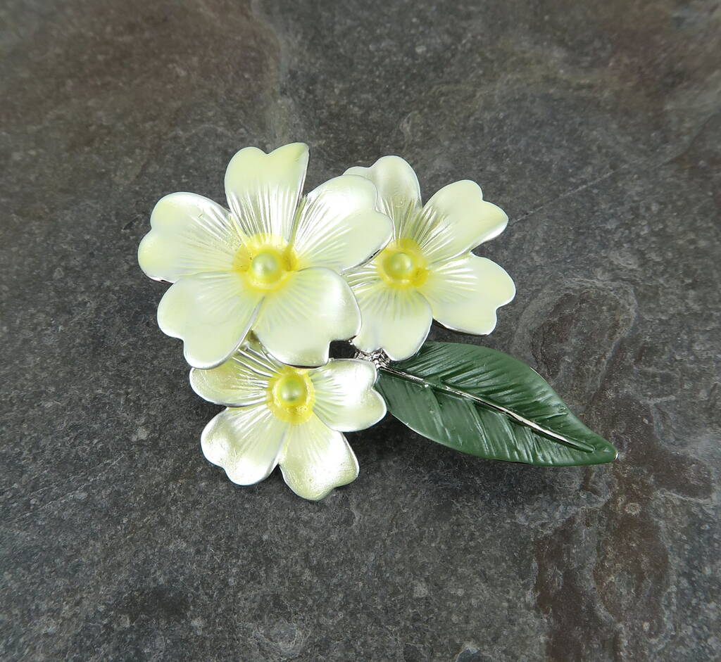 Primrose Yellow Flower Brooch, 1 of 4