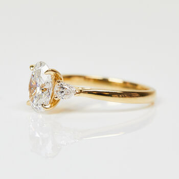 18ct Lab Grown Oval And Pear Diamond Engagement Ring, 3 of 6