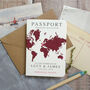 World Map Passport Wedding Invitation, thumbnail 11 of 12