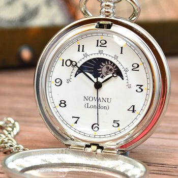 Personalised Pocket Watch With Sun And Moon, 2 of 8