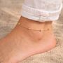 Waterproof Bobble Chain Adjustable Anklet, thumbnail 1 of 5