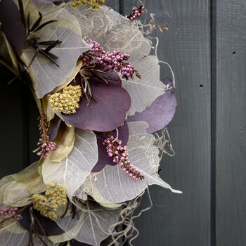 Dried Lunaria Wreath With Skeleton Leaves, 4 of 5