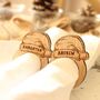 Personalised Santa Hat Napkin Rings Place Names For Christmas Table, thumbnail 1 of 5