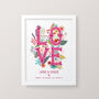 'Love' Personalised Engagement Or Wedding Print, thumbnail 1 of 4