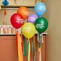 Colourful Happy Birthday Balloons With Tassels X Six, thumbnail 1 of 2