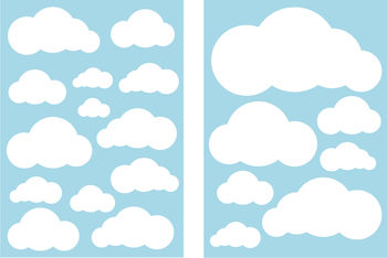 Mini Cloud Wall Sticker Set, 2 of 3