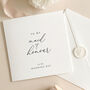Luxury Wedding Day Card For Maid Of Honour With Wax Seal, thumbnail 2 of 8