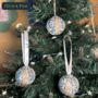 Handmade Fabric Christmas Baubles 6cm, Ribbon Loop, thumbnail 11 of 12