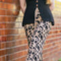 Brown Leopard Print Knit Wide Trousers, thumbnail 6 of 9