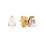 Cubic Zirconia Teardrop Gold Plated Stud Earrings, thumbnail 4 of 4