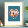 Personalised Hand Painted Couple Portrait Print, thumbnail 5 of 7