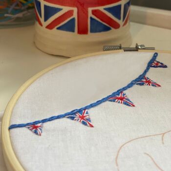 Coronation Corgi Bunting Embroidery Kit, 2 of 7
