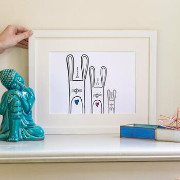 Personalised Bunny Family Print, 2 of 10