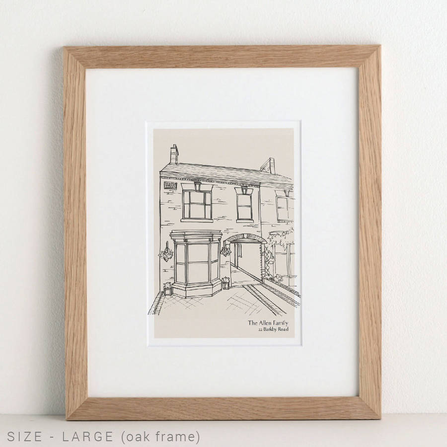 Hand Drawn Bespoke House Sketch By Letterfest notonthehighstreet.com