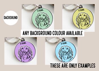 Long Haired Dachshund Outline ID Tag, 4 of 4