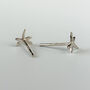 Sterling Silver Minimalist Dragonfly Stud Earrings, thumbnail 4 of 6