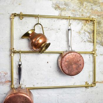 Brass Pot And Pan Rack Wall Mounted, 5 of 6
