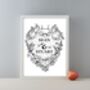 Personalised Mr And Mr Wedding Tattoo Gift Print, thumbnail 2 of 2