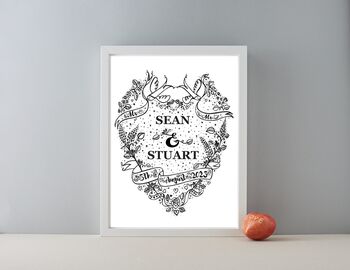 Personalised Mr And Mr Wedding Tattoo Gift Print, 2 of 2