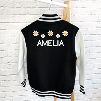 Kids Personalised Daisy Varsity Jacket, 3 of 5