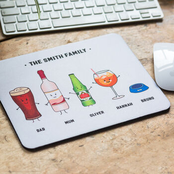 Personalised Family Drinks Mouse Mat, 5 of 12