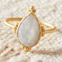 Aqua Chalcedony 18 K Gold And Silver Pear Shaped Ring, thumbnail 12 of 12