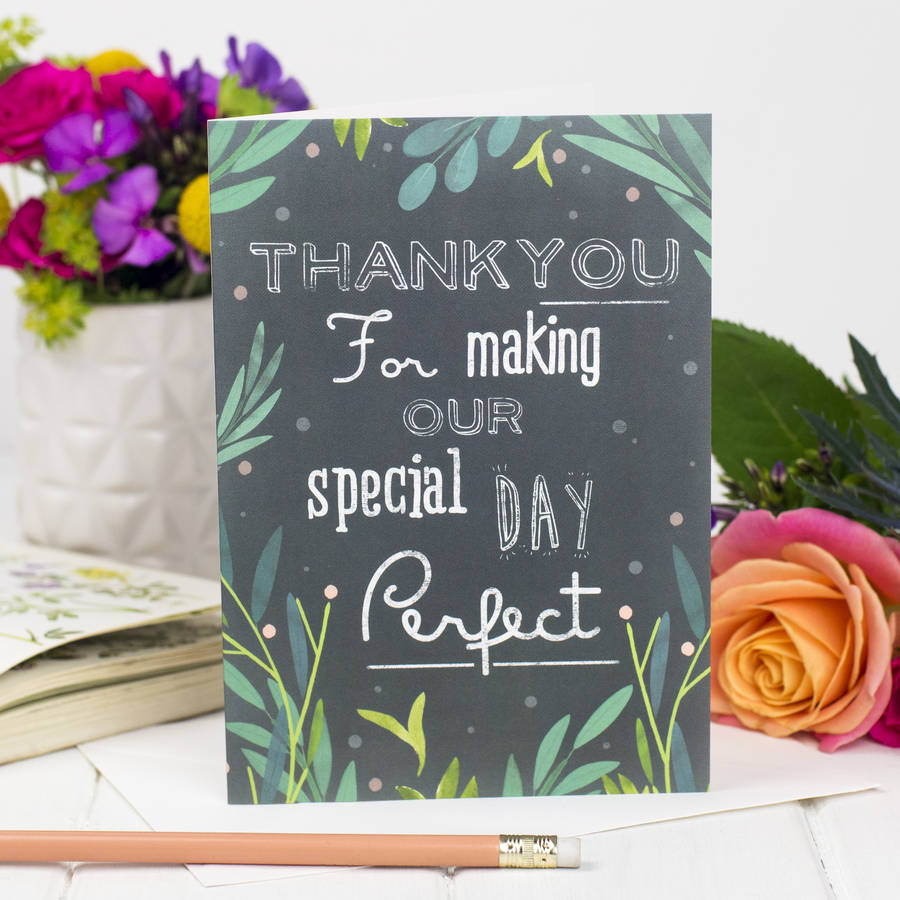 Thank You Wedding Card By Louise Wright Design | notonthehighstreet.com