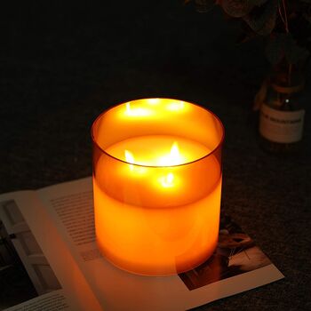 Glass LED Candle Battery Powered With Six Hour Timer, 3 of 4