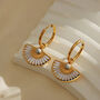 Gold Jewel Inlay Hoop Earrings In A Gift Box, thumbnail 4 of 7