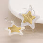 Silver And Gold Plated Star Earrings, thumbnail 3 of 4