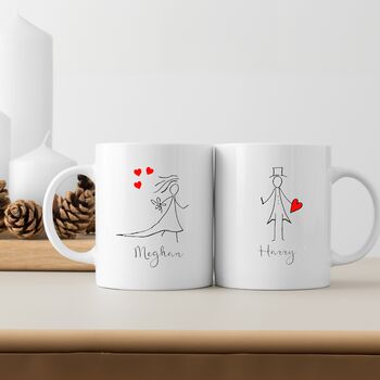 Couples Wedding Pencil Mr And Mrs Mug Set, 4 of 6