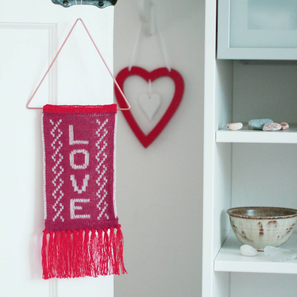 Knitted Love Wall Hanging By Little Knitted Stars