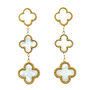 Three Clover Earrings In Rainbow Of Colours, thumbnail 4 of 12